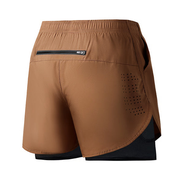Men Running Shorts Quick-Drying Fitness Shorts Double Layer Workout Pants for Training & Bodybuilding
