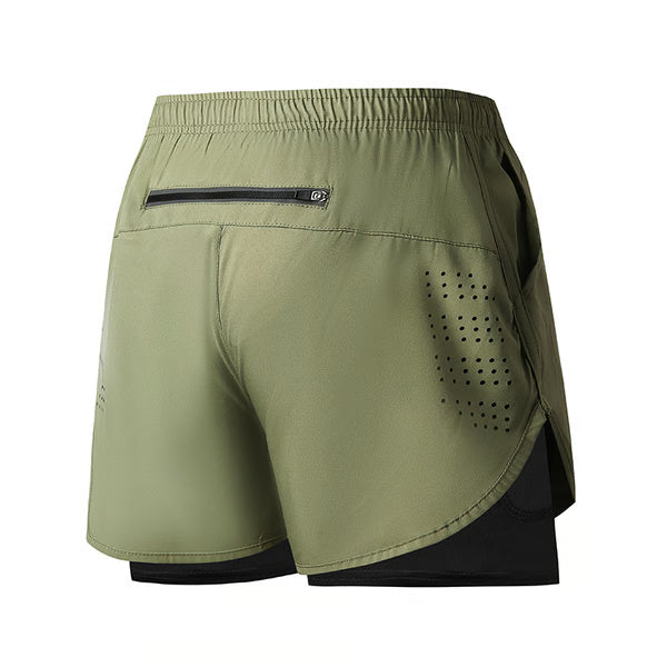 Men Running Shorts Quick-Drying Fitness Shorts Double Layer Workout Pants for Training & Bodybuilding