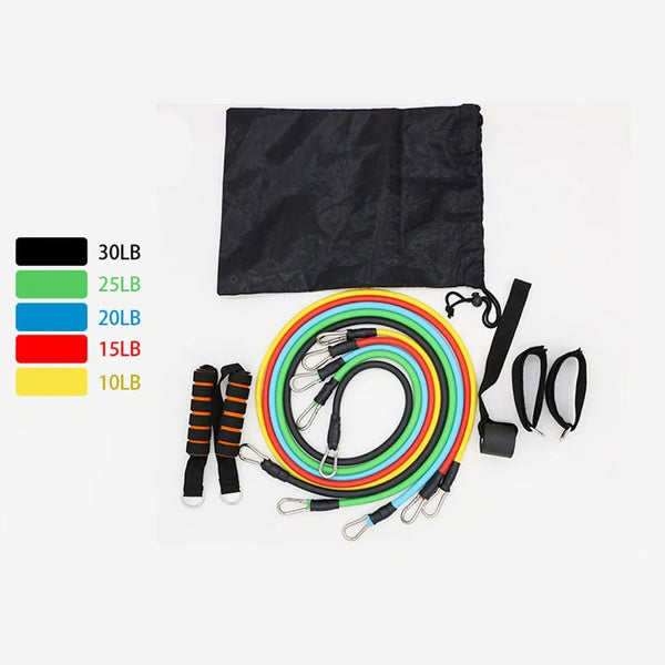 11-Piece Latex Resistance Bands with Handles – Ideal Fitness Gift for Home & Travel