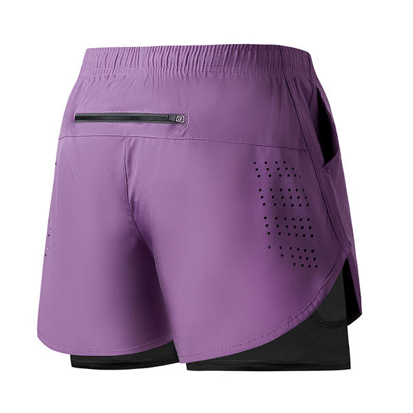 Men Running Shorts Quick-Drying Fitness Shorts Double Layer Workout Pants for Training & Bodybuilding