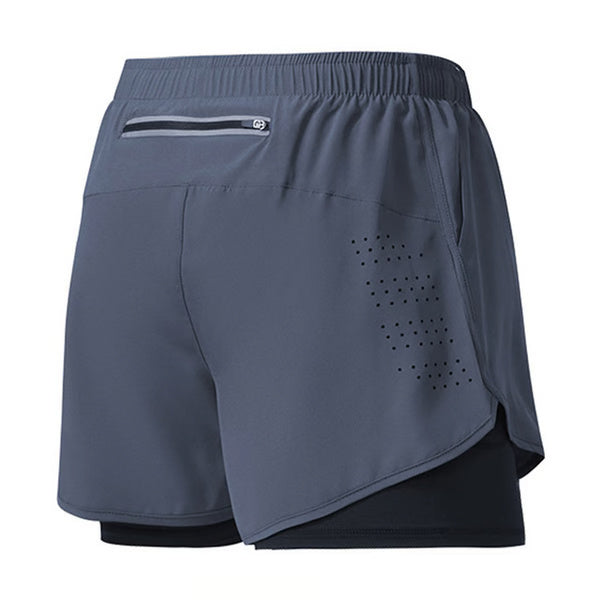 Men Running Shorts Quick-Drying Fitness Shorts Double Layer Workout Pants for Training & Bodybuilding
