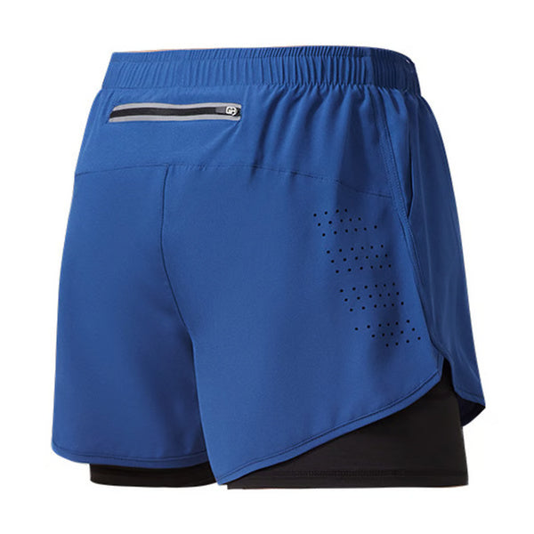 Men Running Shorts Quick-Drying Fitness Shorts Double Layer Workout Pants for Training & Bodybuilding
