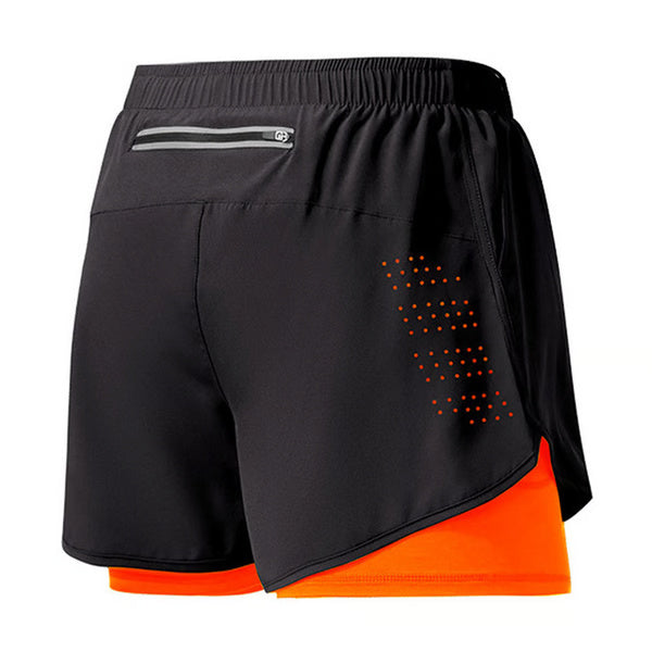 Men Running Shorts Quick-Drying Fitness Shorts Double Layer Workout Pants for Training & Bodybuilding