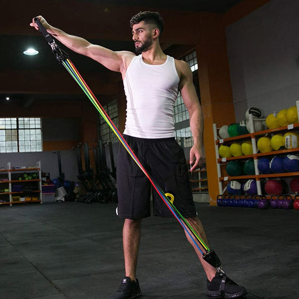 11-Piece Latex Resistance Bands with Handles – Ideal Fitness Gift for Home & Travel